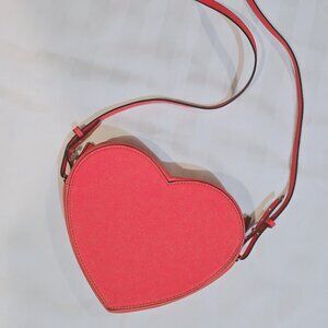 coral heart shaped convertible crossbody clutch purse